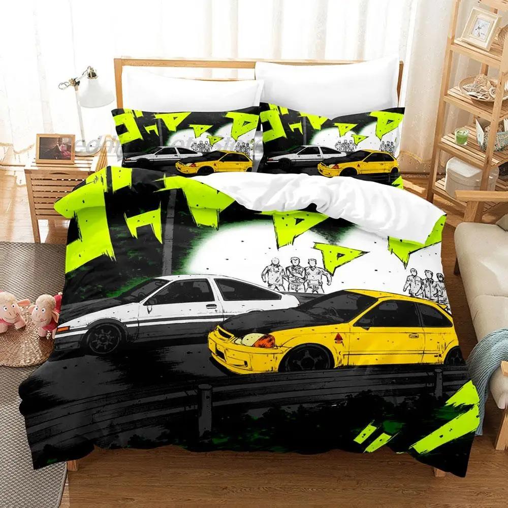 Коллекция постельного белья Initial D Ae86 Односпальная Полуторная Полная Евро Кинг-сайз Коллекции Постельного Белья для Спальни Взрослых и Детей Пододеяльники 3D Аниме С Постельным Бельем