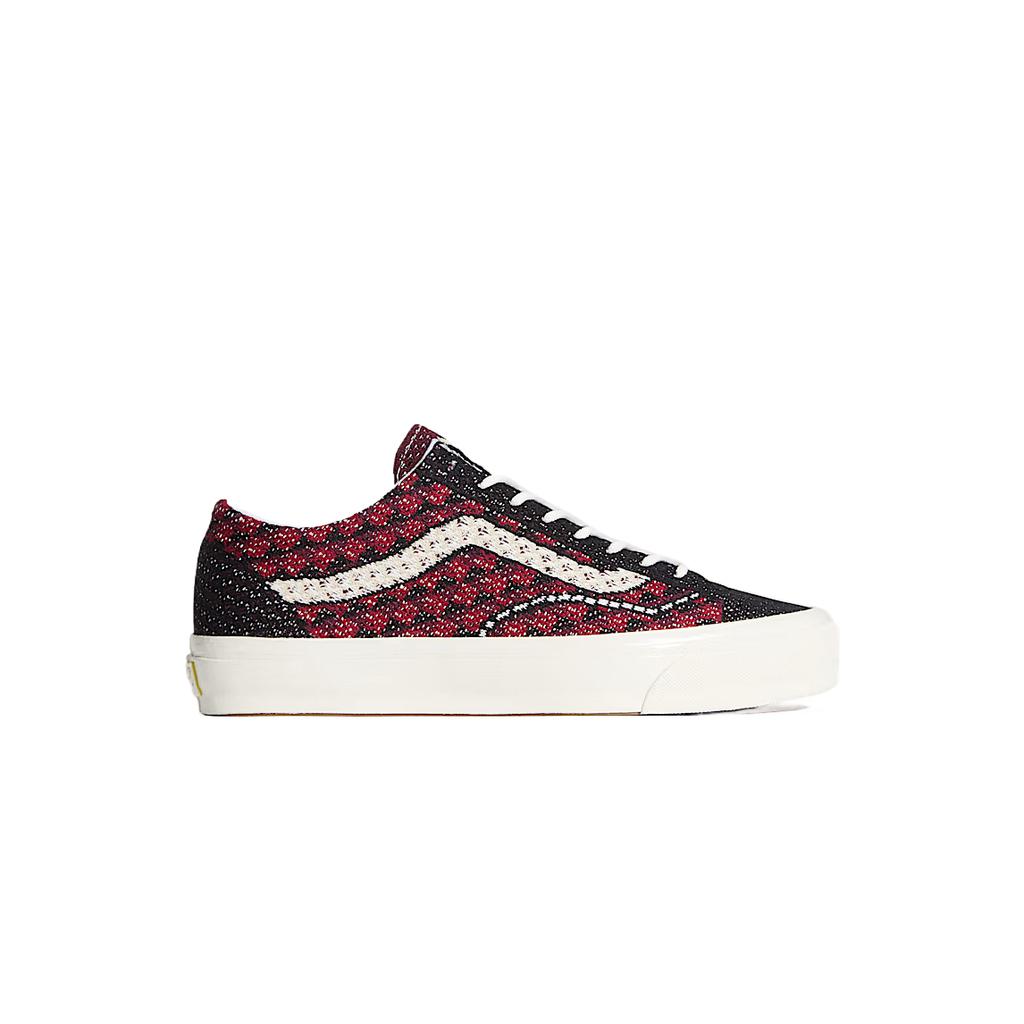 Vans Premium Old Skool 'Knit Pack Geo Check Bordeaux Red' Sneakers VN000EFKBRD