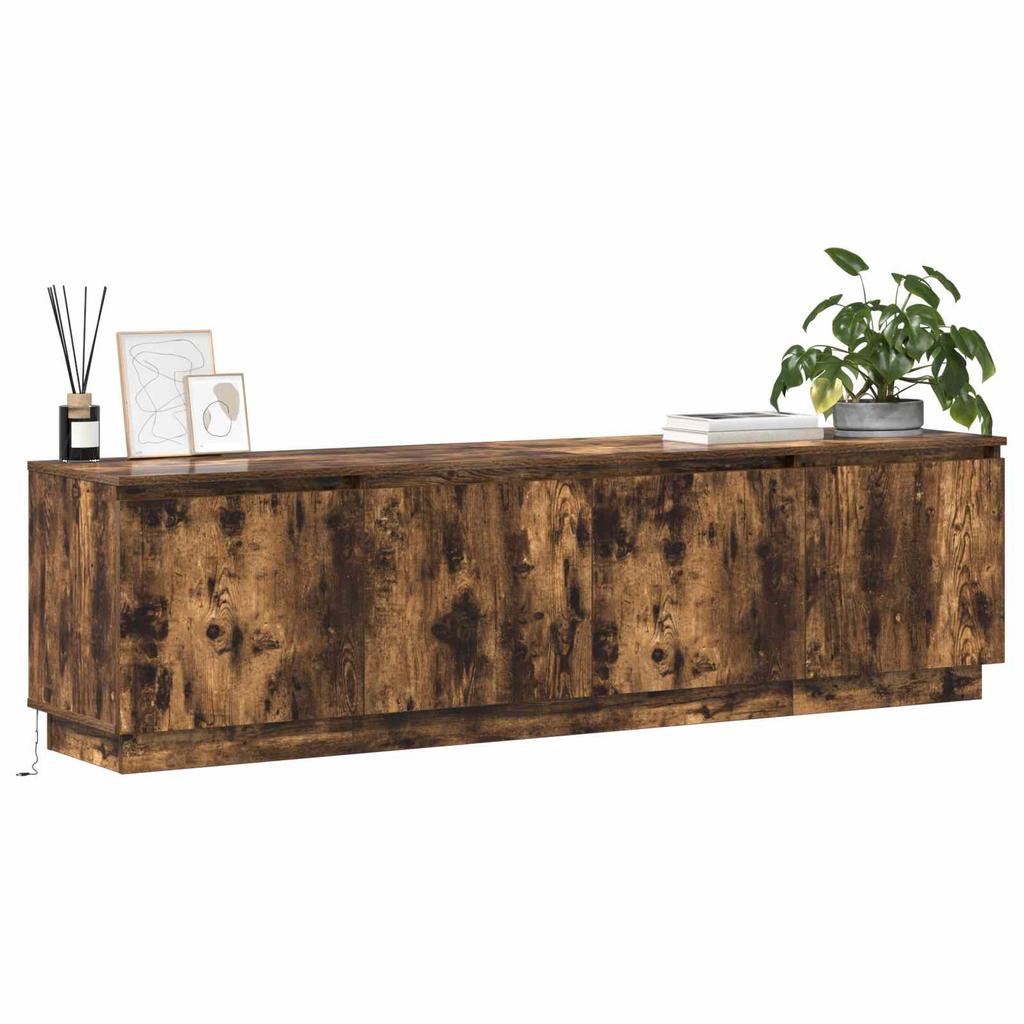 TV Cabinet Smoked Oak 180 x 38 x 49 cm Particleboard