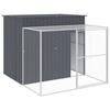 VidaXL Dog Niche with Anthracite Courtyard 214x253x181 Cm, Dog Cage, Dog Shelter, Pet House, Cages 3189131