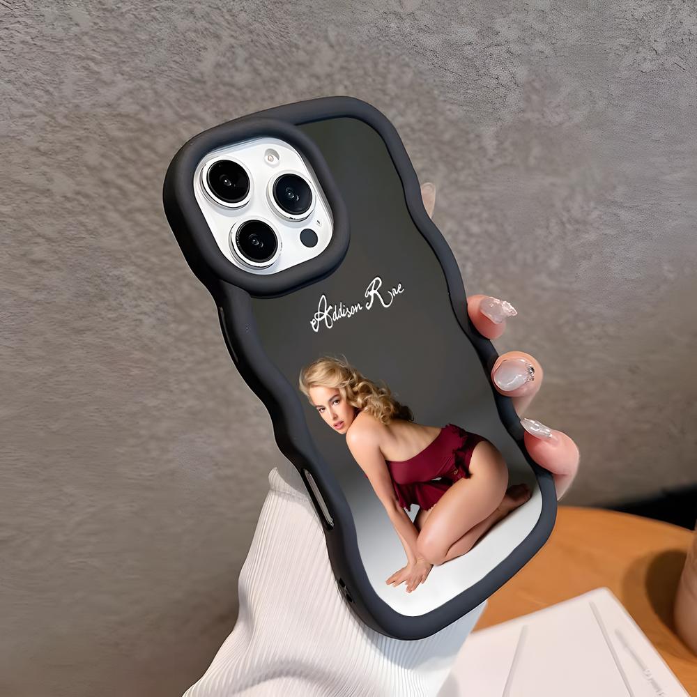 Чехол для мобильного телефона Addison Rae для iPhone 17 16 15 14 13 12 11 Air Pro Max Plus Волнистый край ТПУ Цветная Обложка Обложка Красивый Роскошный