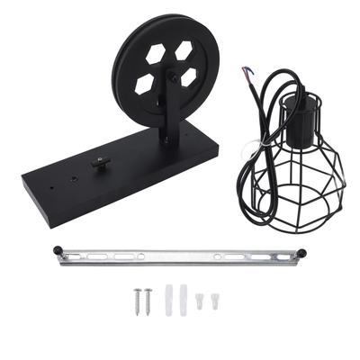 Промышленный настенный светильник с подъемным шкивом, декоративные старинные железные настенные бра для ресторана и бара