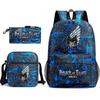Attack Giant Elementary School Bag Backpack Casual School Bag Three-piece Set