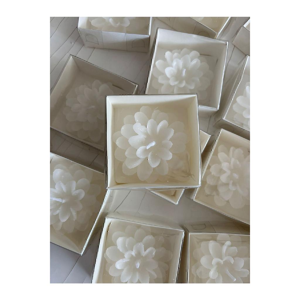 20 Lotus Candles, White Boxed Promise, Engagement, Wedding, Henna, Birthday