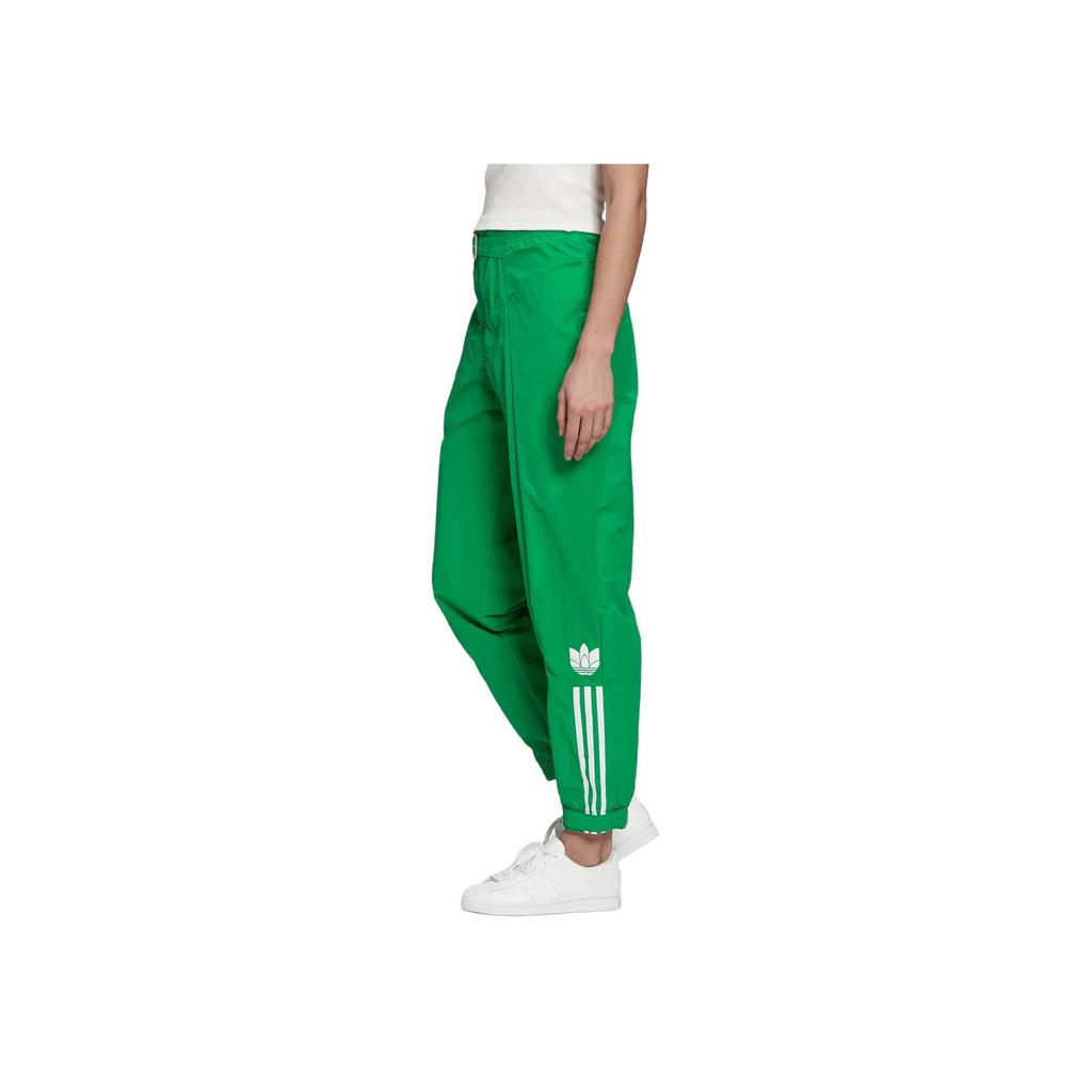 adidas Оригинальный дизайн с полосатым логотипом, спортивные брюки для отдыха, женские брюки, зеленый GF0267