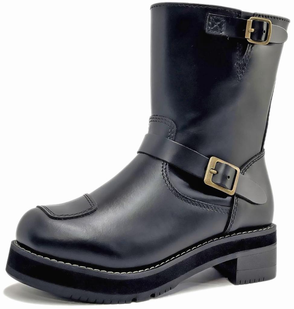 Wild Wing Eagle Black Genuine Leather Motorcycle Size Thick Perfect for City Recommended for Beginners Boots, 26cm, Sole, Stylish, Walking,