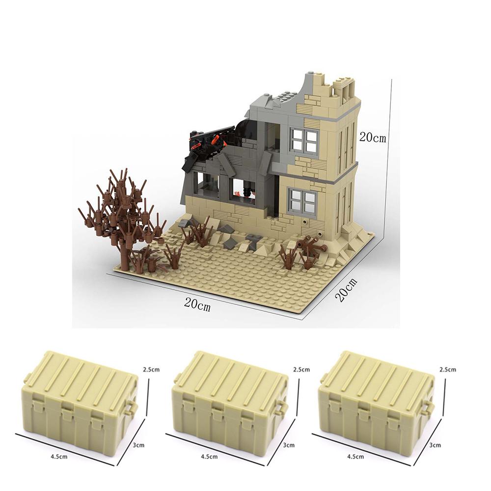 Заброшенные Разрушенные Здания MOC Военная База WW2 Наборы Строительных Блоков для Сборки Сцен Части Подарок для Фигурок Солдат Армии Игрушки Дети
