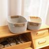 Cotton Rope Basket Storage Basket with Handles Desktop Organizer Woven Basket for Clothes Towels Toys Cosmetics Book Nursery Bedroom Use