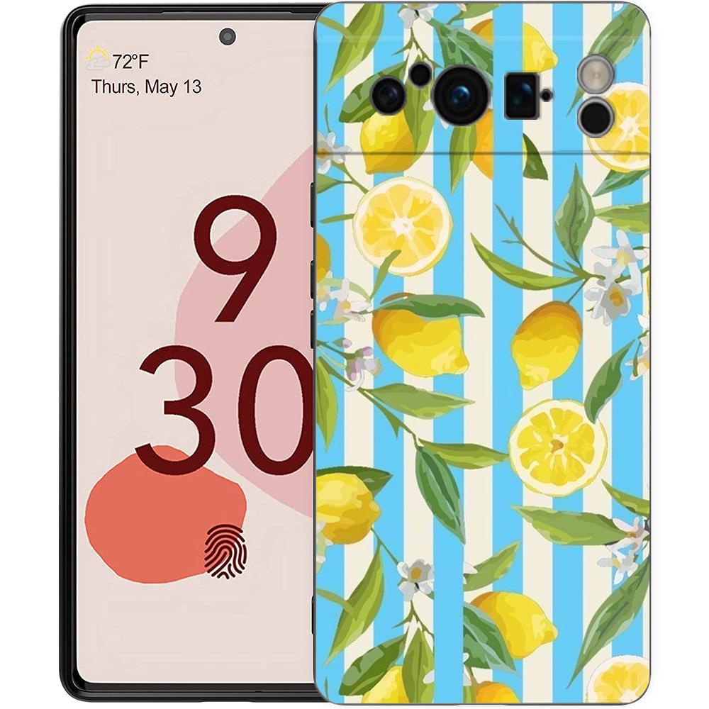 Ретро Фрукты лимон Для Google Pixel 8 Pro Чехол для телефона Pixel 9 Pro XL TPU Чехол Pixel 8 Pro 8A 7A 7 6A 6 Pro Мягкая Черная Крышка