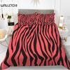 Пододеяльник с принтом зебры King Polyester Red Black Stripes Комплект постельного белья Wild Animal Zebra Wildlife Skin Покрывало для девочек