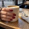 Handmade Press On Nail Simple French Solid Wine Red Gloss Polka Point Short Fake Nail Patch Artificial Nail Reusable