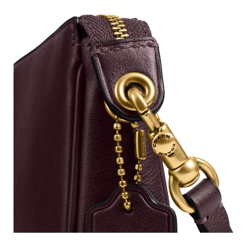 Coach Plaza 21 Металлическая фурнитура Телячья кожа Сумка на плечо Маленькая Женская Красно-смородиновый