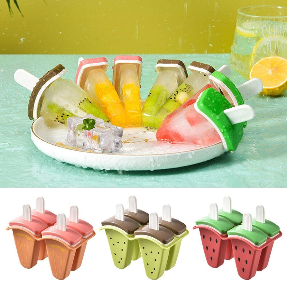 Frozen Homemade Juice Milk Ice Cream Mold With Cover Ice Popsicle Mould Watermelon Shape