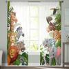 Forest Cartoon Animals Sheer Curtains Bedroom Voile Curtain Living Room Window Sheer Curtains Kitchen Tulle Drapes