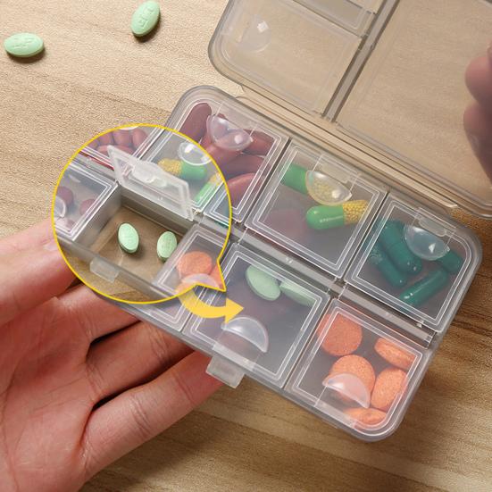 Коробка для таблеток многоразовая, устойчивая к трещинам, разделенная на влагостойкие классифицированные таблетки, прозрачная двухслойная с крышкой, аптечка для путешествий