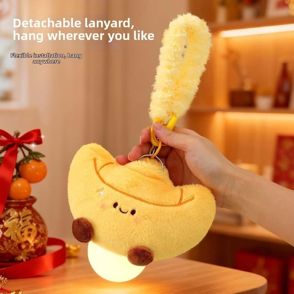 Creative Cartoon Golden Ingot Hanging Lamp Warm Light Adorable Night Light Glass Alloy Mini Lantern Pendant Men