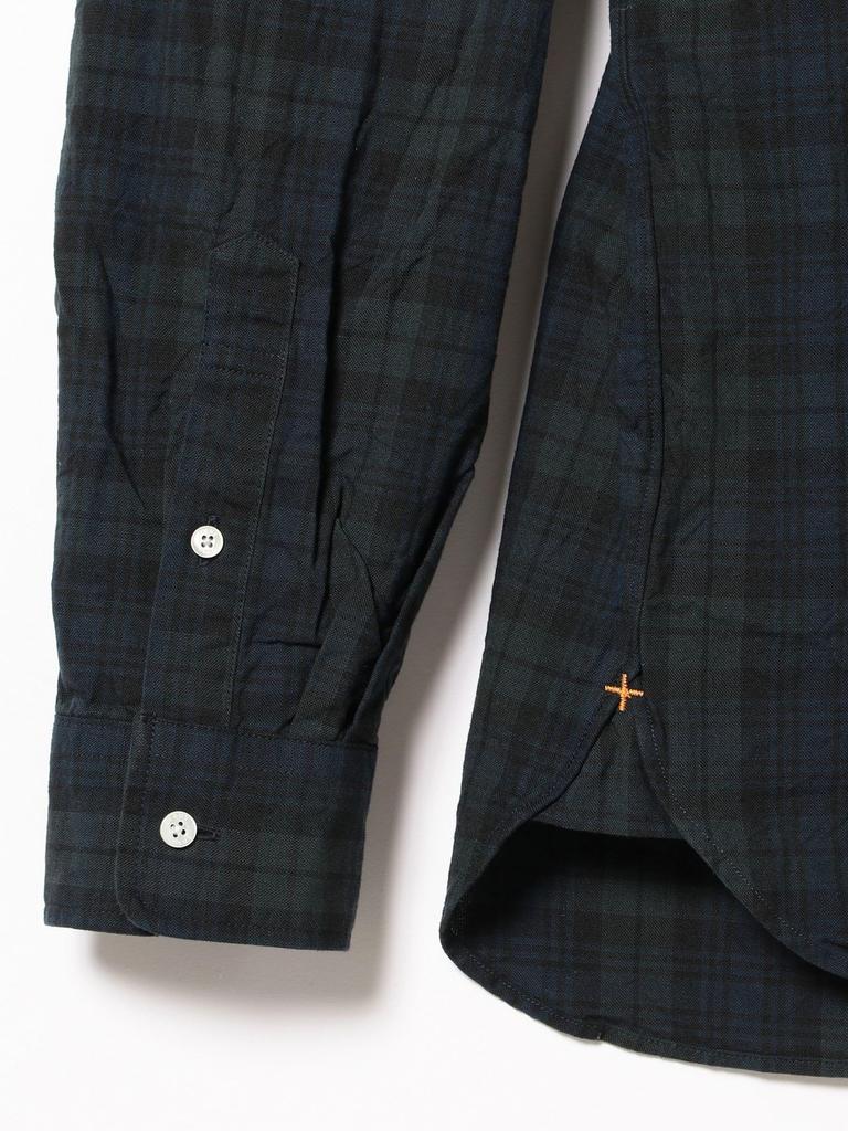 Рубашка Индиго Клетчатая рубашка на пуговицах S 38110107139 [Beams Plus] L/S Мужская INDIGO_BLACK_WATCH