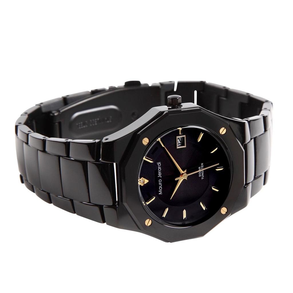 Солнечные часы 3 ATM Водонепроницаемость браслет из нержавеющей стали полностью черный [Mauro Gerardi] MJ032-6 мужские