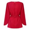 ZANZEA Women Casual Round Neck Solid Color Loose Long Sleeve Blouse