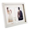 [A2921] - Wooden Duo Photo Frame 'Mr & Mrs' White (2 Pictures ) - 28x22cm (2 Pictures 10x15cm)