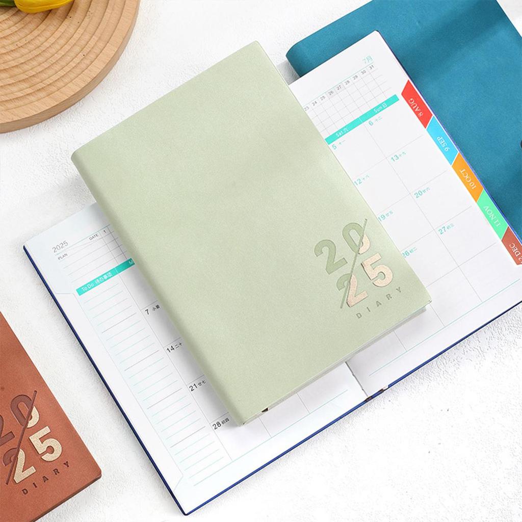 Кожаный деловой план на 2025 год формата А5, ежедневник для студентов, дневник учета на 365 дней, блокнот, памятка, 200 листов, 400 страниц