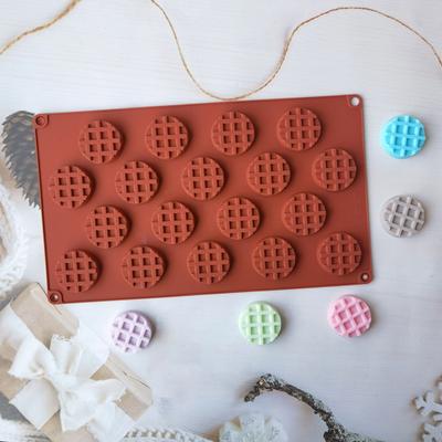 Yousheng Waffle Mold 18 Cavities DIY силиконовая круглая форма для шоколада для выпечки