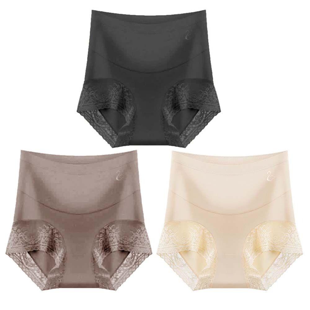 High Waist Butt Lifter Briefs Silk Seamless Shapewear Fashion Tummy Control Underwear Women
