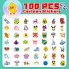 100 Small Size 4Cm Phonograph Children'S Cartoon Multi-Style Graffiti Mix And Match Stickers