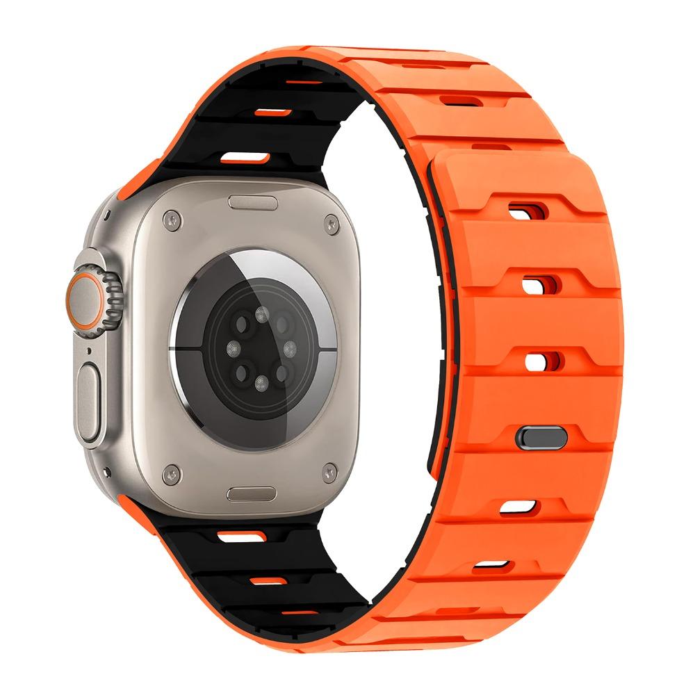 Magnetic Buckle Silicone Strap for Apple Watch, Fits Ultra 2/3, 49/46/45/38/42/40mm, Silicone Bracelet Wristband for iWatch Series 11 / 10/ 9/8/7SE