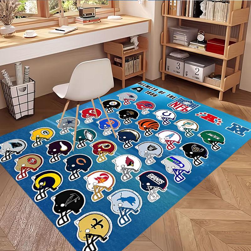 NFL Print Rug, Washable Floor Carpet, For Entryway Dorm Laundry Room Office Study, Home Decor Birthday Christmas Gift