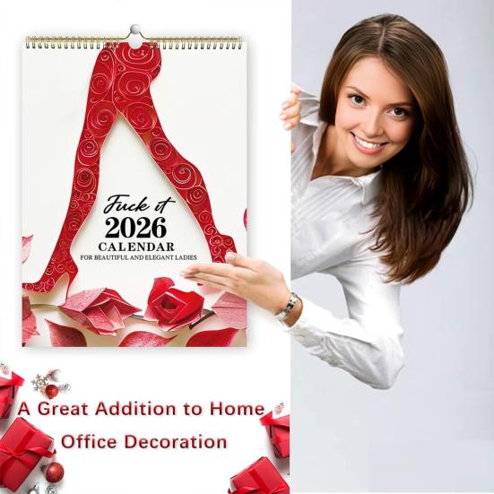 Настенный календарь на 2026 год для красивых элегантных дам, юмористический настенный месячный календарь с яркими цитатами, забавный подарок-прикол для женщин, подруг, коллег