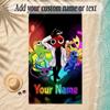 Beach TowelRainbow Friends Custom Name Text Personalized Soft Towel for Beach Pool Indoor Home Decor Gift