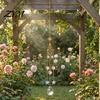 Glittering Garden Pendant Crystal Suncatcher, Rainbow Maker Prism Hanging Wind Chime, Boho Room Decoration for Window, Balcony, Garden, Patio
