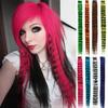 Feather Hair Extensions Colored Synthetic Clip In Hair Feather Colorful False Hair Extension Mixed Color Straight Hair For Women