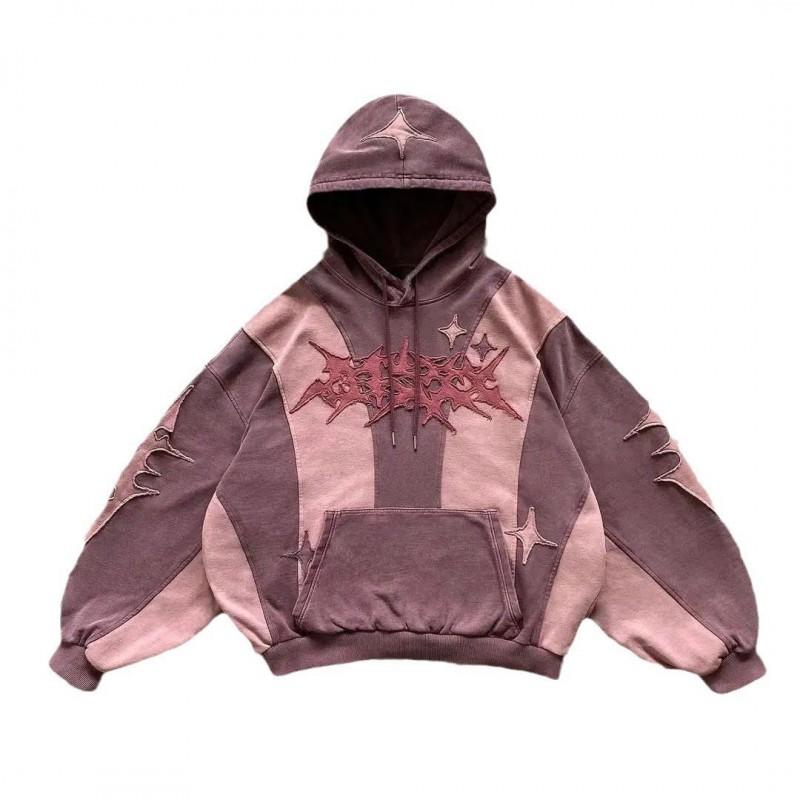 Unisex Oversized Hoodie With 3D Embroidered Lettering Streetwear Casual Sweatshirt
