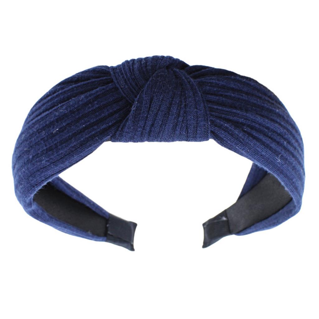 Knotted Headband for Women Fashion Knitted Fabric Hairhoop High Skull Wide Headband for Face Washing and Daily Skincare