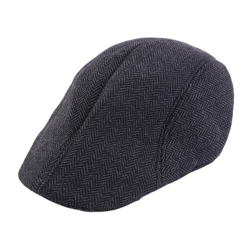 Autumn and winter simple herringbone beret, men's cap, forward hat, fashionable casual hat