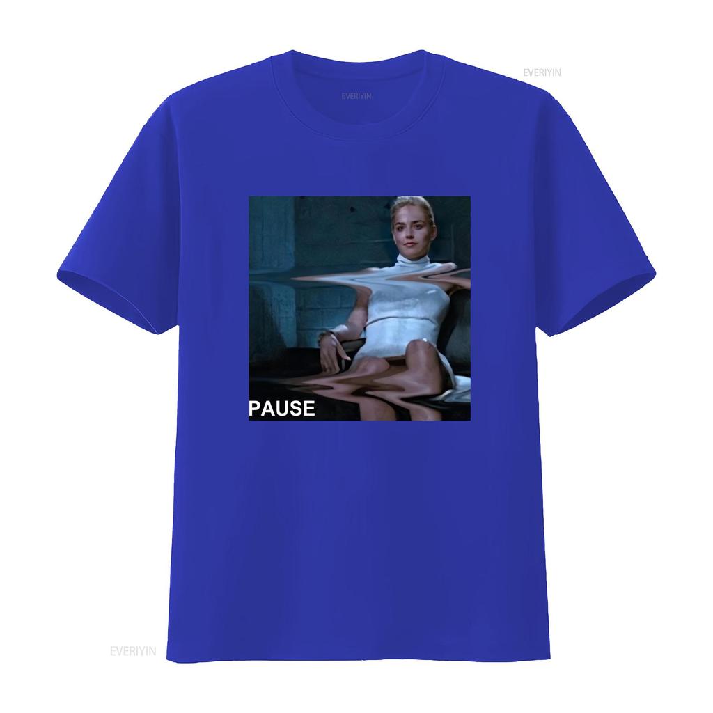 Funny Basic Instinct Sharon Stone Pause Legs Scene Movie Fan T Shirt vintage Washed Breathable Casual designer clothes