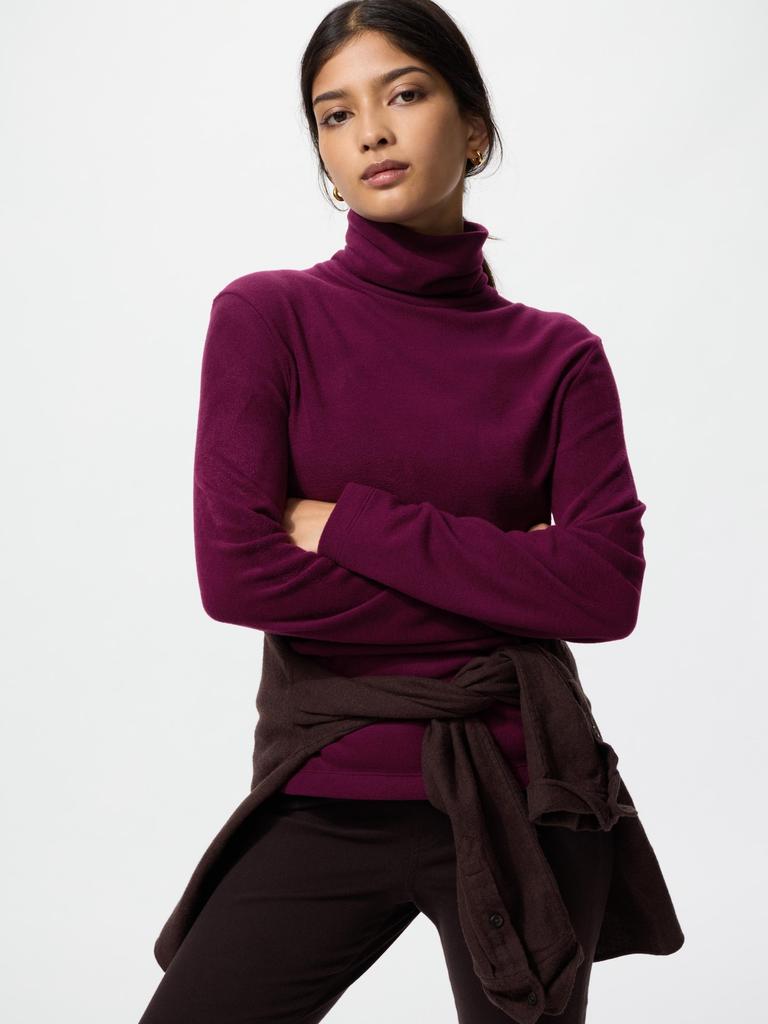 Uniqlo Футболка-водолазка с длинным рукавом из флиса Japan HeaTTech 