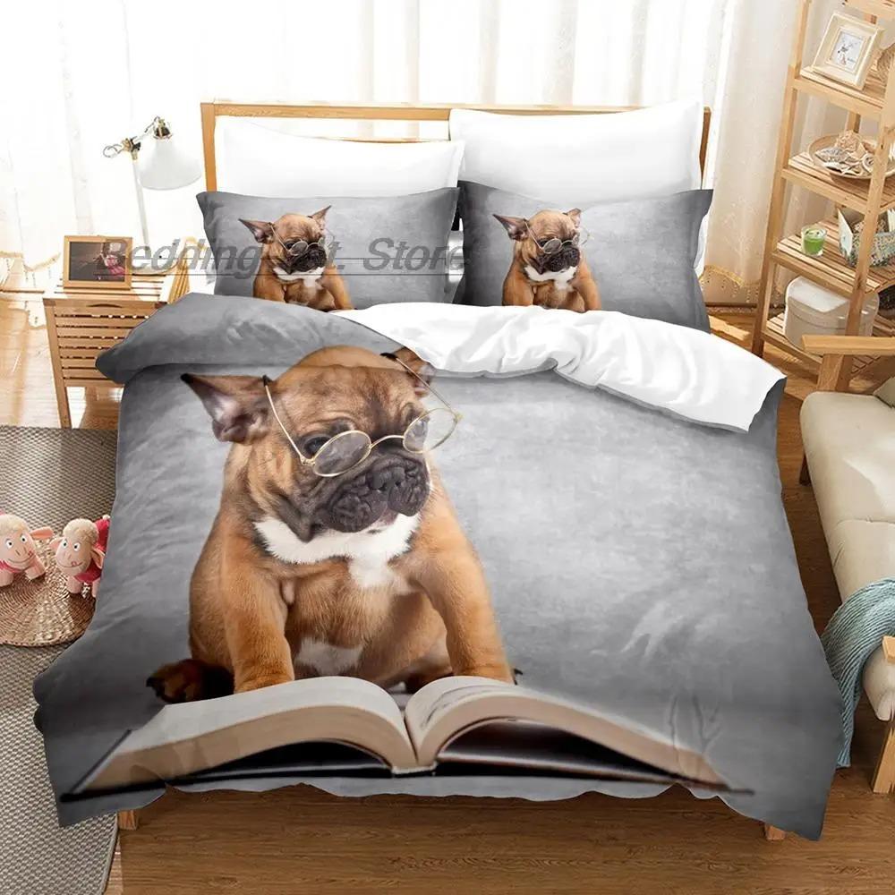 Cute Dog Bedding Set Single Twin Full Queen King Size Bed Set Aldult Kid Bedroom Duvetcover Sets 3D Print Anime Bed Sheet Set