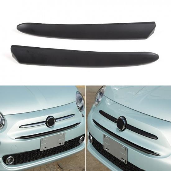 Матовая черная ABS накладка на верхнюю решетку переднего бампера для Fiat 500 2016-24