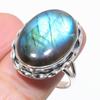 Natural Labradorite Gemstone Handmade 925 Solid Silver Jewelry Ring S.9.5 Y0k78