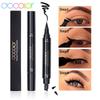 2 Pcs Double-Headed Black Liquid Eyeliner Pencil Triangle Seal Eyeliner 2 In 1 Waterproof Stamp Eye Liner Pen Eye Makeup