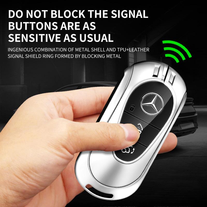 CRV1 Alloy Style Car Key Case Cover Shell Fob Key Case Waterproof For Mercedes Benz 2021 C/S Class W223 W206 S350L S400L S450L S500L
