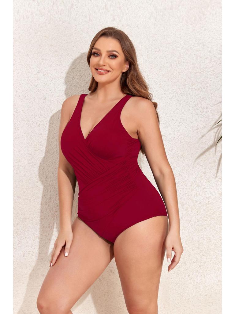 2024 Stylish Plus Size Women's One-Piece Bikini Swimsuit