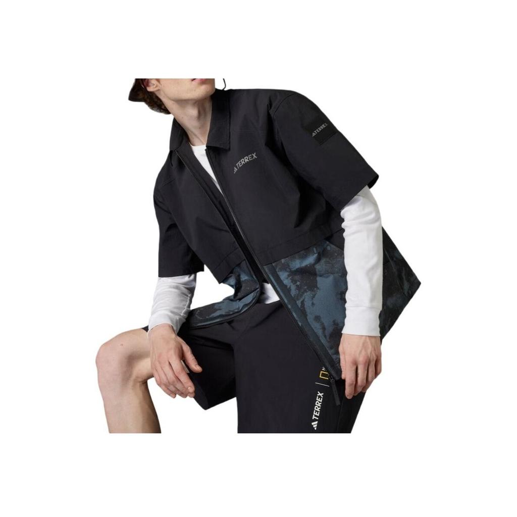 adidas SS25 Terrex Удобная Модная Простая Приятная к коже Футболка с коротким рукавом для улицы Мужские рубашки Черный JD5947
