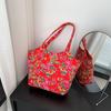 Северо-восточная большая женская сумка с цветком, модная сумка через плечо 2024, ранняя весна, новая модная повседневная сумка, женская сумка-тоут