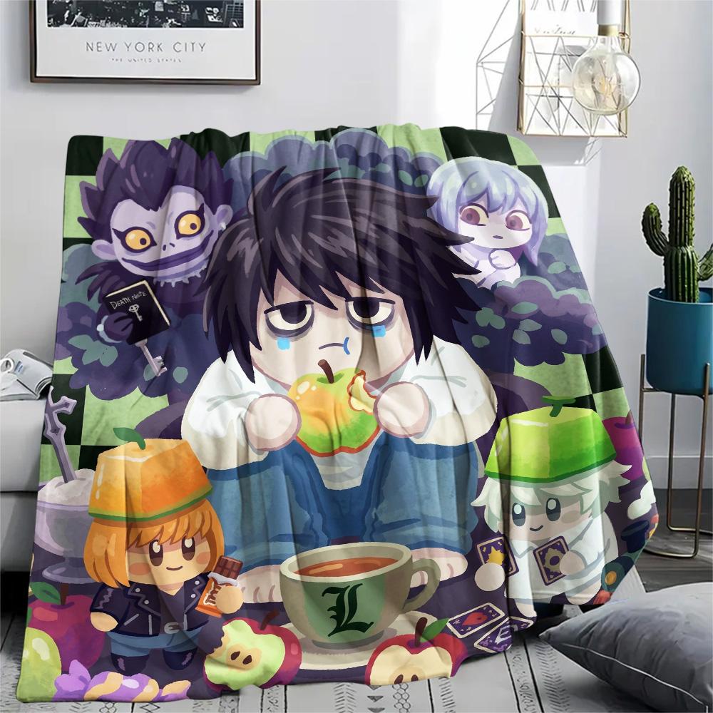 Death Note Print Flannel Blanket, Ultra Soft High Quality All Seasons Warm Throw, Home Decor Cozy Blanket, Perfect Christmas Gift