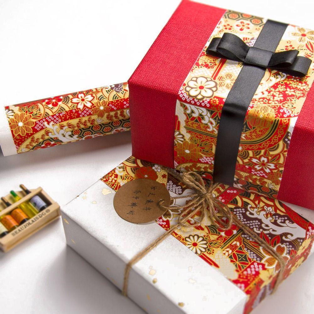 Бумага для оригами с узором сакуры, материал для рукоделия, крафт-бумага, бумага для подарочной упаковки в японском стиле, вырезание из бумаги