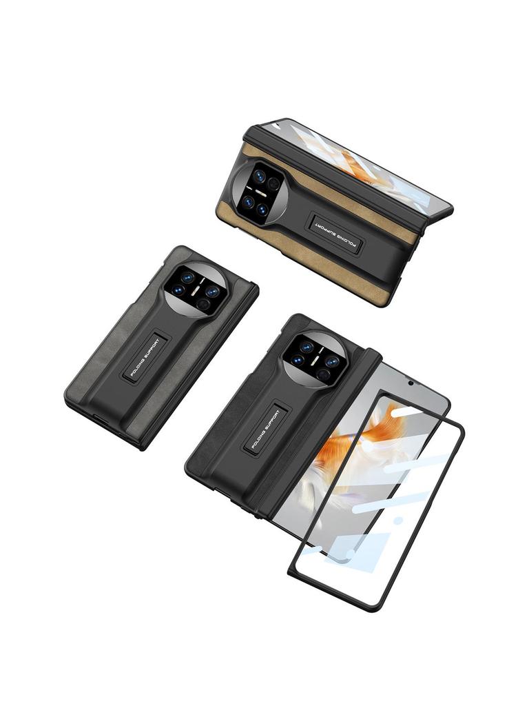 Чехол для телефона Huawei Mate X3 из матовой кожи с магнитным шарниром и подставкой